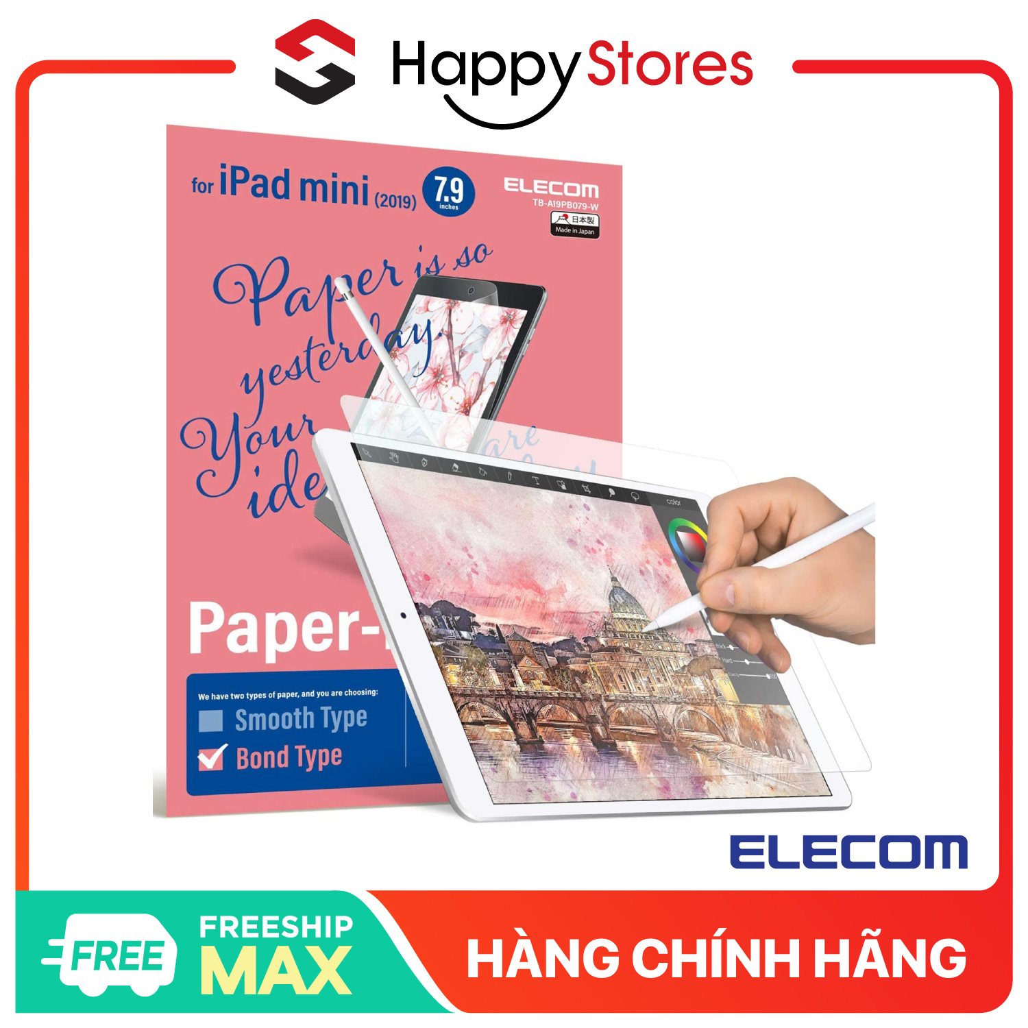 Miếng Dán Màn Hình iPad  ELECOM Loại NHÁM Size 7.9- 9.7- 10.5- 10.9- 11- 12.9 inch