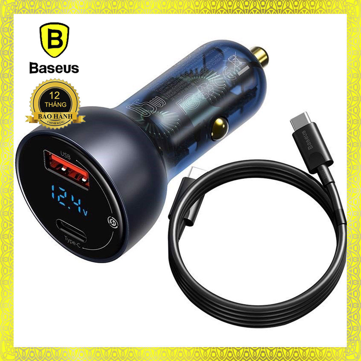 Tẩu sạc công suất 65W Baseus Particular Digital Display QC+PPS Dual