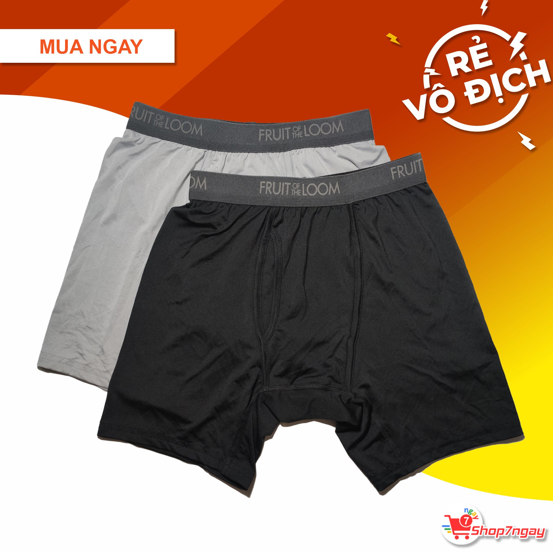 Quần Sịp Nam Fruit Of The Loom - Loại Trơn Đùi Dài - Hàng Chuẩn Xuất Khẩu Mỹ