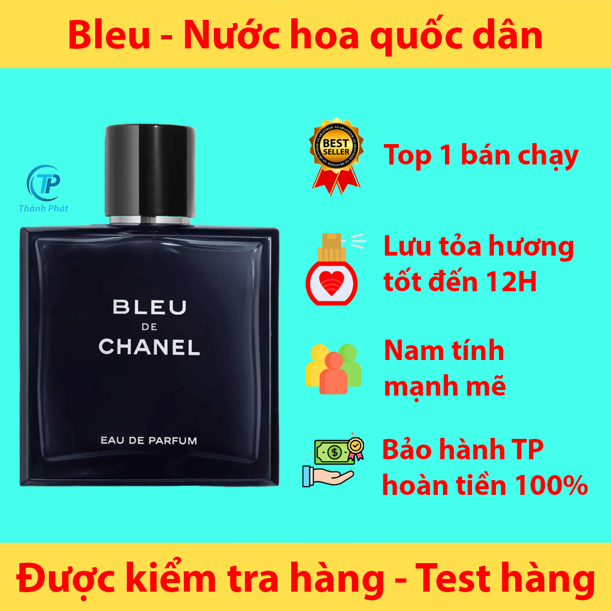 Nước hoa Nam Bleu De Chanel EDP - Dầu thơm Chanel hương thơm mạnh mẽ