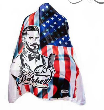 Áo choàng cắt tóc Barber sọc cờ Mỹ