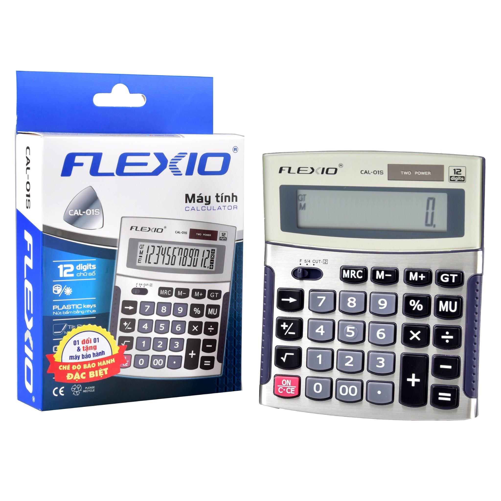 Máy tính Flexoffice FLEXIO CAL-01S Thiên Long - Phù hợp học sinh, máy tính toán cửa hàng tính tiền