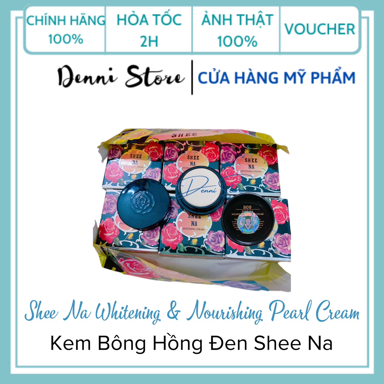 Sỉ 1 lốc kem trắng da bông hồng đen - kem Shee Na xịn