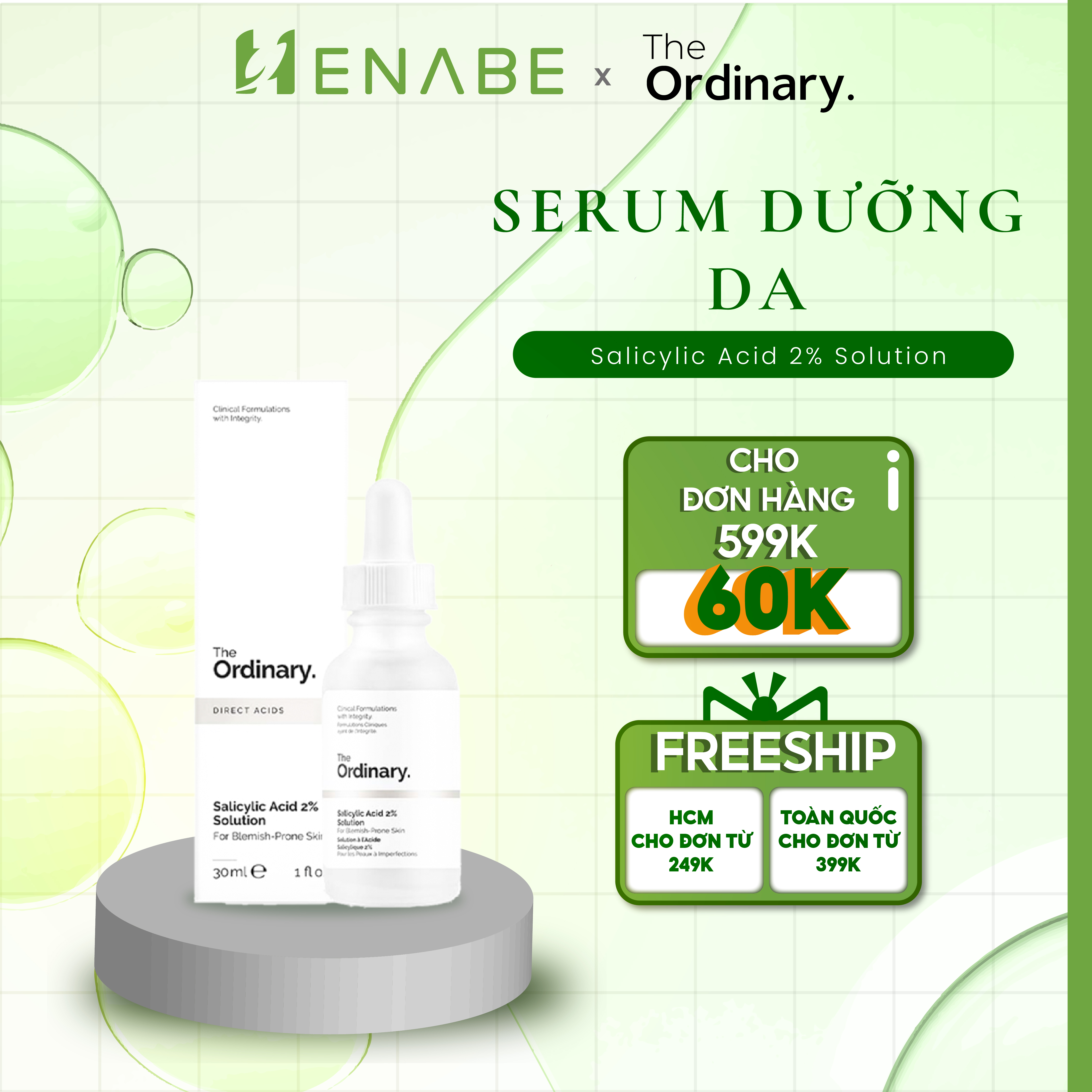 Tinh chất tẩy da TBC giảm mụn 30ml - Serum The Ordinary Salicylic Acid 2% Solution