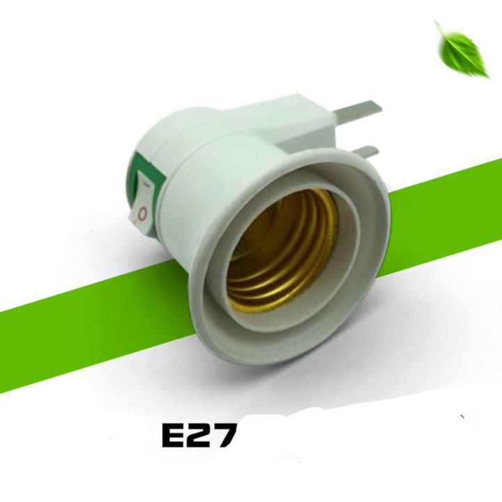 [HCM]Đui đèn có công tắc loại tốt nhựa trắng