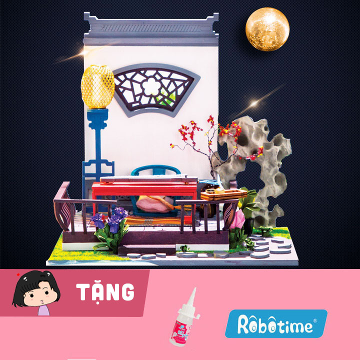 Mô hình nhà gỗ tự ráp Trăng sáng vườn nhà