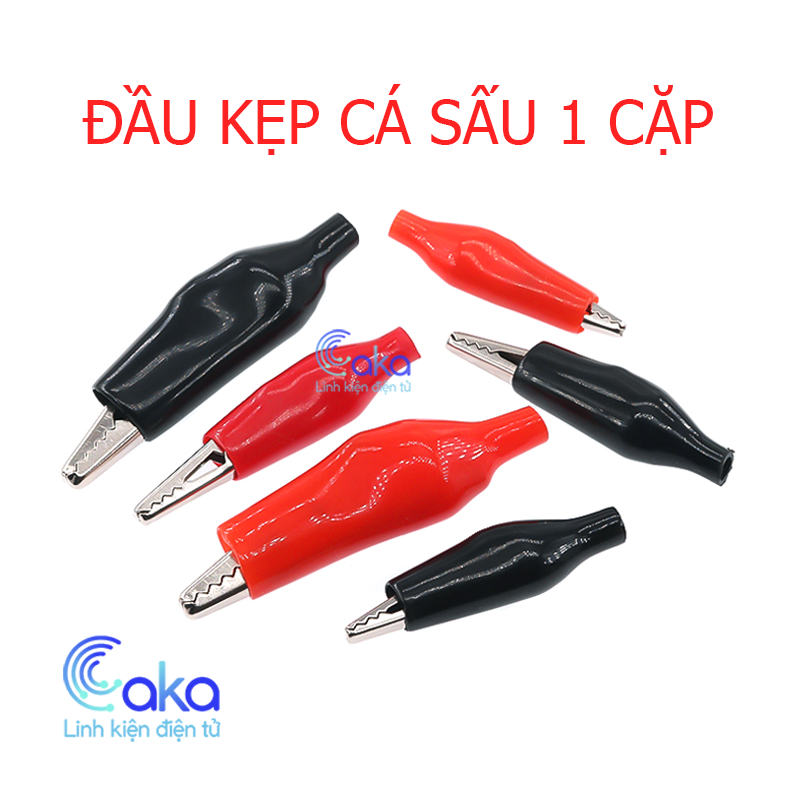 Đầu kẹp cá sấu đỏ đen nhiều kích thước
