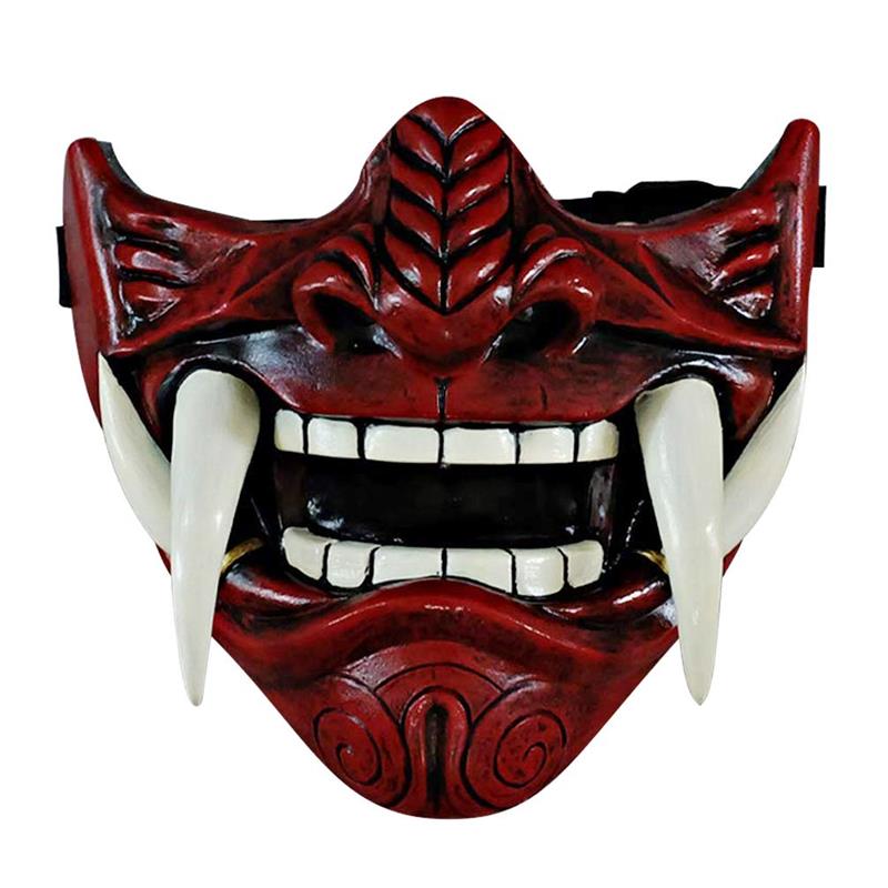 Ghost of tsushima Halloween Mặt Nạ Cho Aldults Latex Ác Quỷ Quái Vật Kabuki Samurai Hannya Oni Nửa Mặt Đảng Trang Phục Mặt Nạ