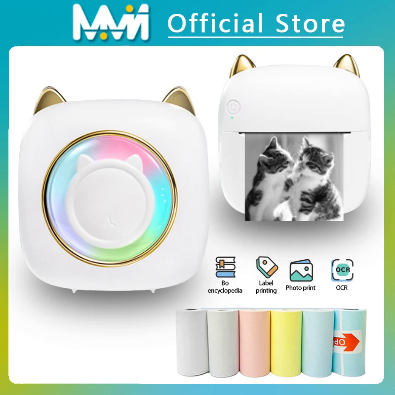 Mini Xách Tay Máy In Nhiệt In Ấn Sticker Không Dây inkless Mini Pocket Máy In Tự Dính Máy In Nhãn Máy In Ảnh Máy In