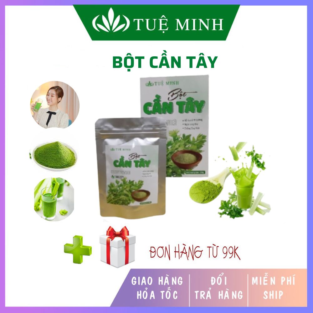 Bột cần tây sấy lạnh nguyên chất Tuệ Minh,bột cần tây giảm cân hộp 50 gram Giảm cân an toàn, giải độc, ngừa ung thư, đắp mặt nạ chăm sóc da