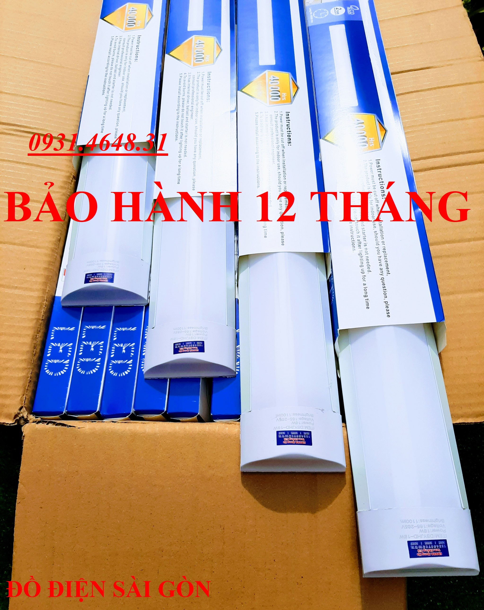 Bộ 3 đèn led bán nguyệt 60cm 18w dsy ánh sáng trắng - bn60cm