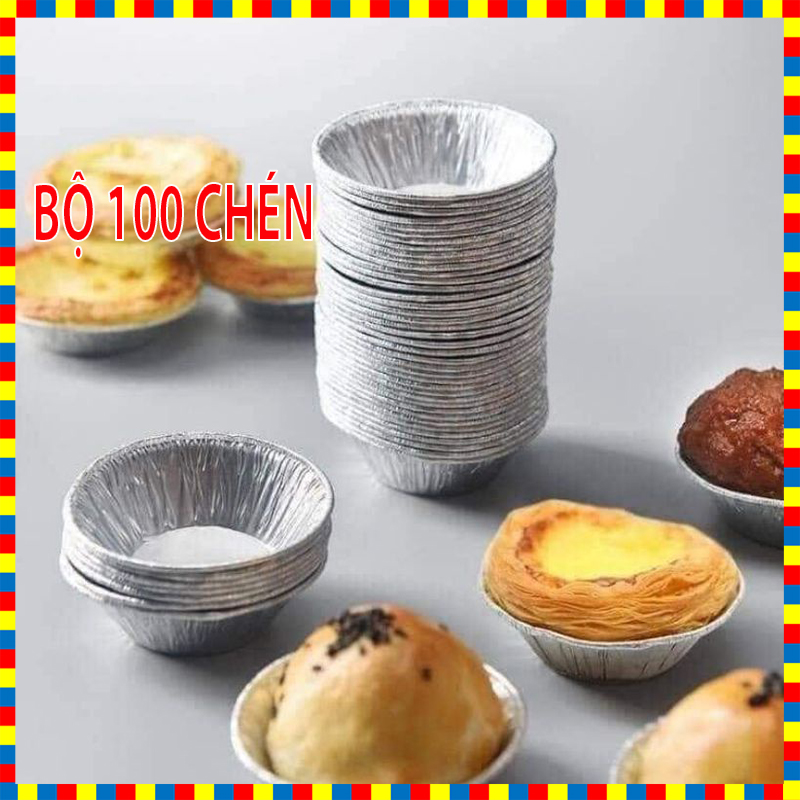 Set 100 chén giấy bạc, đế cốc giấy bạc nướng bánh, nướng hàu, thực phẩm tiện dụng