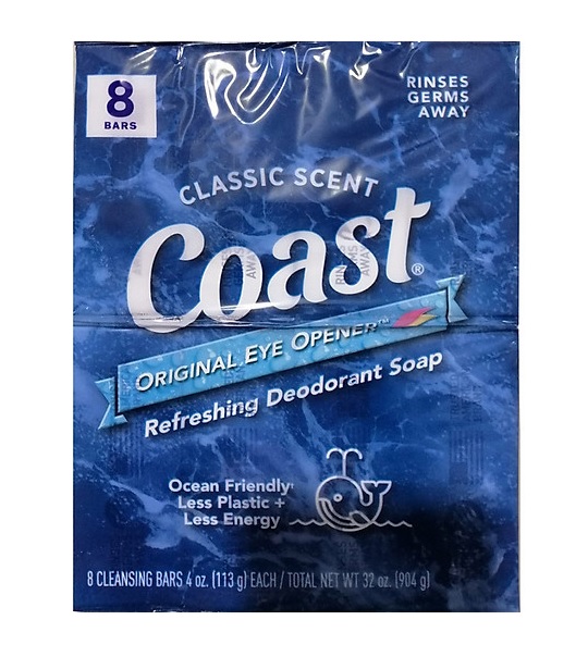 [Mẫu mới] Combo 8 cục xà phòng Coast 113g x 8 cục Original Eye Opener Refreshing Deodorant Soap diệt khuẩn, khử mùi