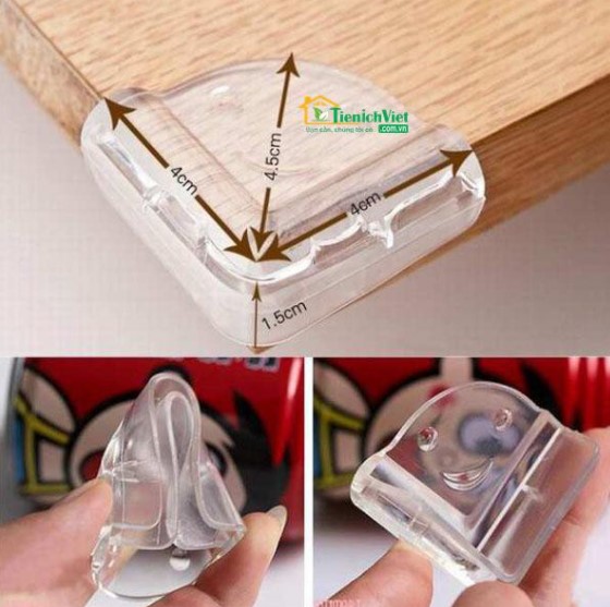 2 miếng bịt góc bàn, bọc cạnh bàn silicon