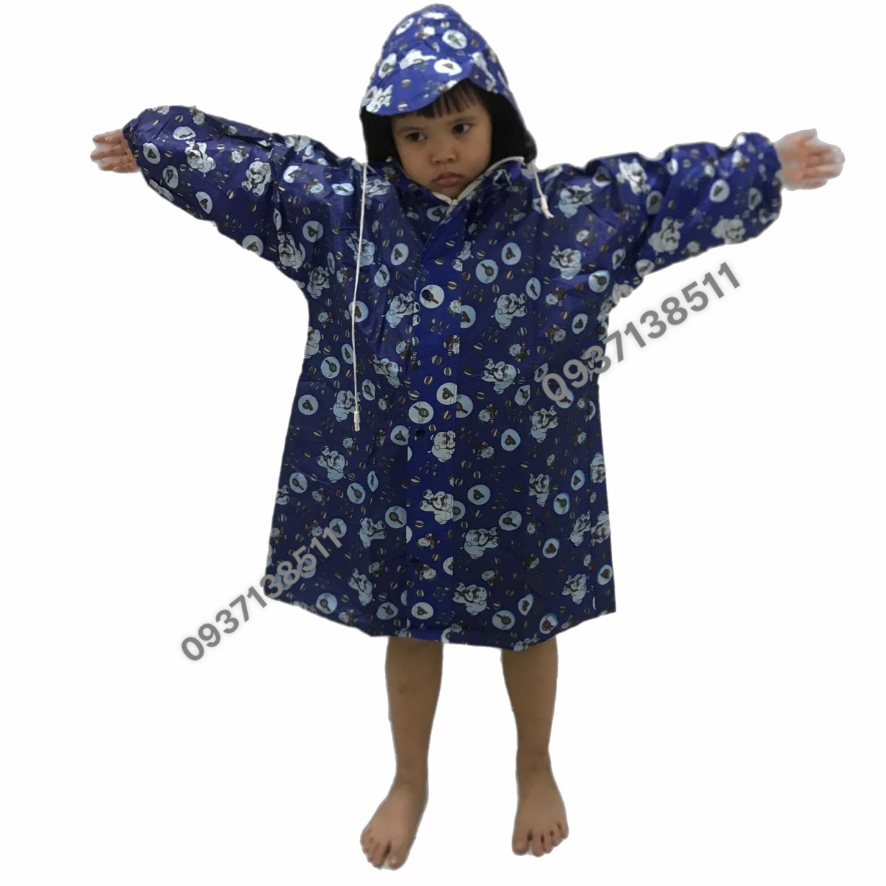Áo mưa trẻ em, áo đi mưa cho bé, áo mưa dây kéo bé, đồ đi mưa bé, áo mưa bít bé vải dù