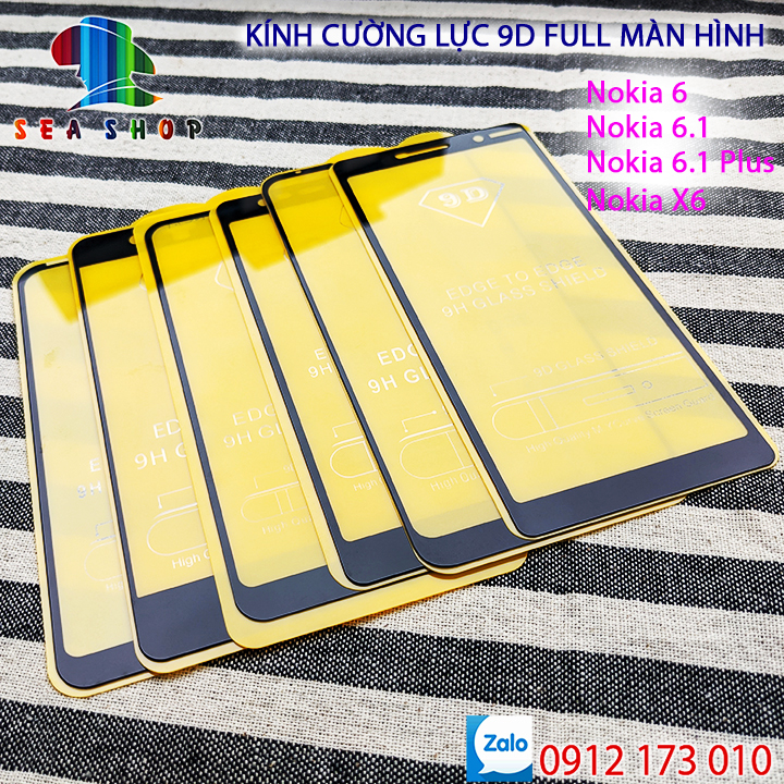 [TẶNG MIẾNG LAU MH] Kính cường lực Nokia 6, X6, 6.1 Plus, 6.3 Full màn hình 9D - Kính dán tràn viền Nokia 6, nokia X6, Nokia 6.1 Plus