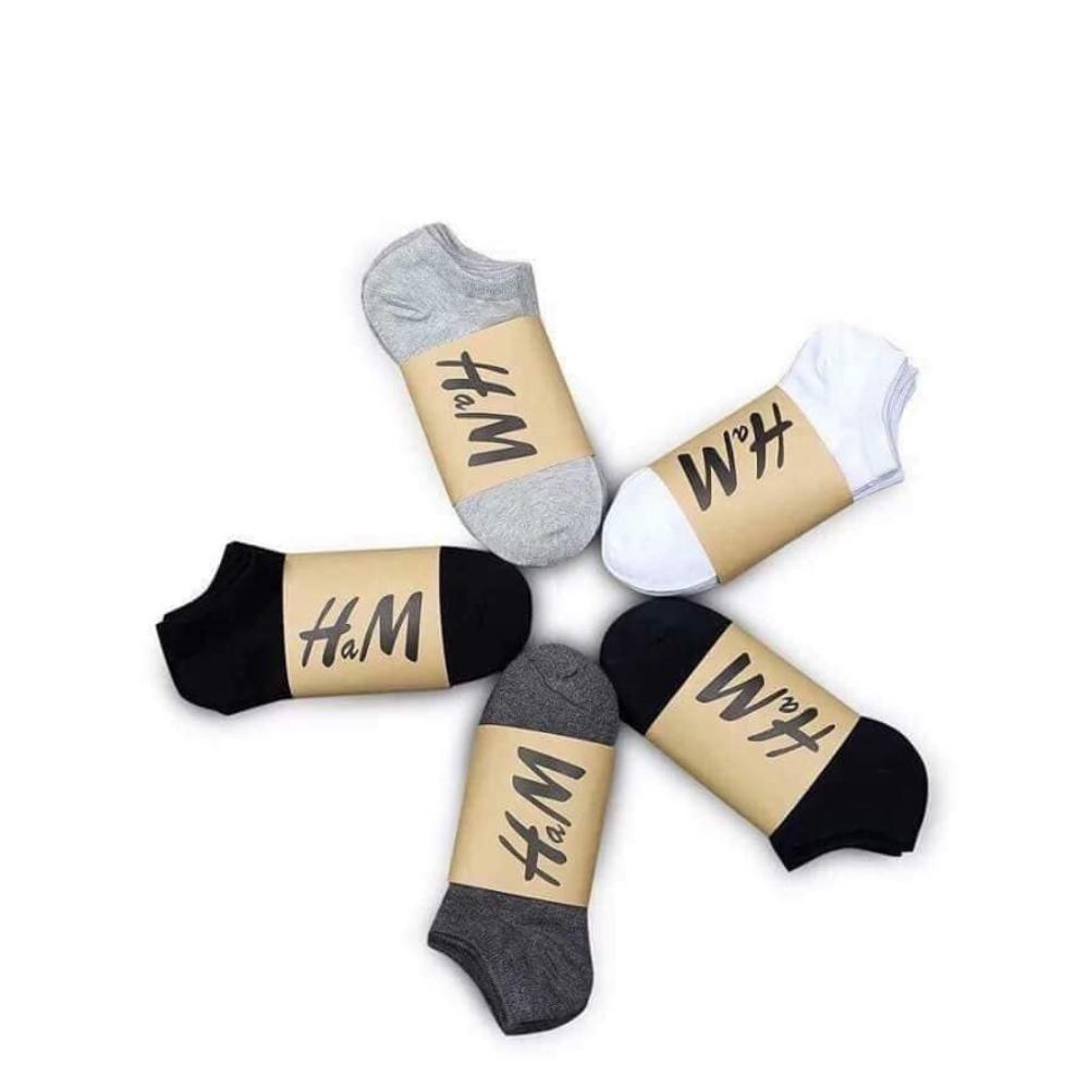 Set 5 đôi tất hm cổ ngắn khử mùi, chống hôi chân, thời trang
