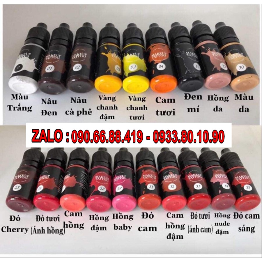 Mực xăm Makeup chính hãng Nga phun Môi Mày 10ml - Mực Môi trong veo đẹp đậm chất - Mực hữu cơ Nga nhanh bám