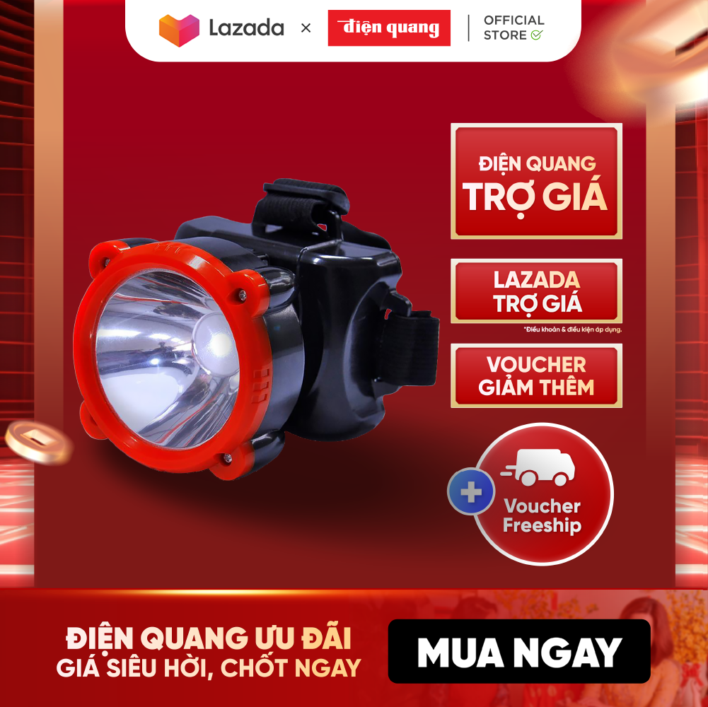 Đèn Pin Đội Đầu Điện Quang ĐQ PFL11 R BLR (Đen - đỏ)