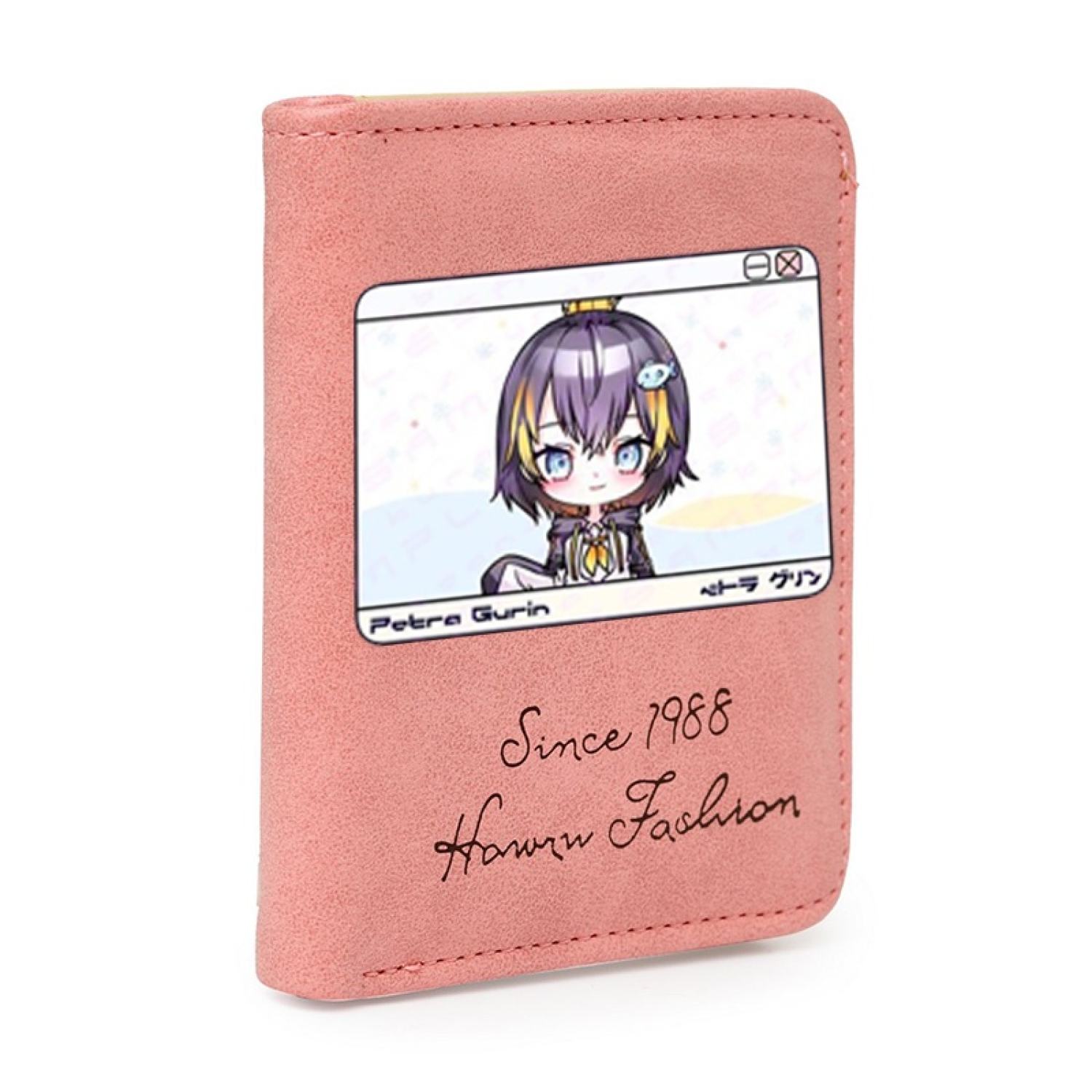 Ví ngắn in hình NIJISANJI Vtuber đen hồng cầm tay tiện lợi anime chibi