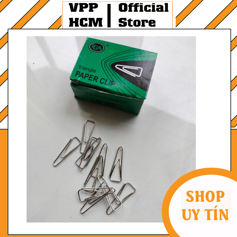 1 hộp kẹp giấy c62, kẹp tam giác, kẹp chữ a