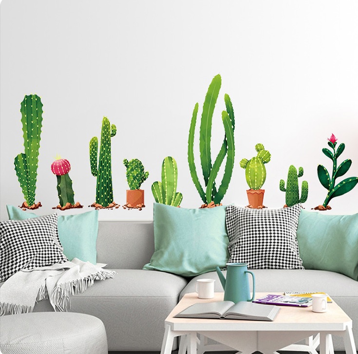 Decal dán tường Hàng xương rồng