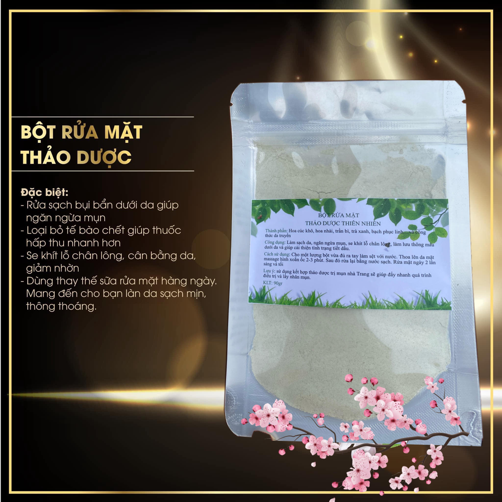 Bột rửa mặt kiềm sầu 24h