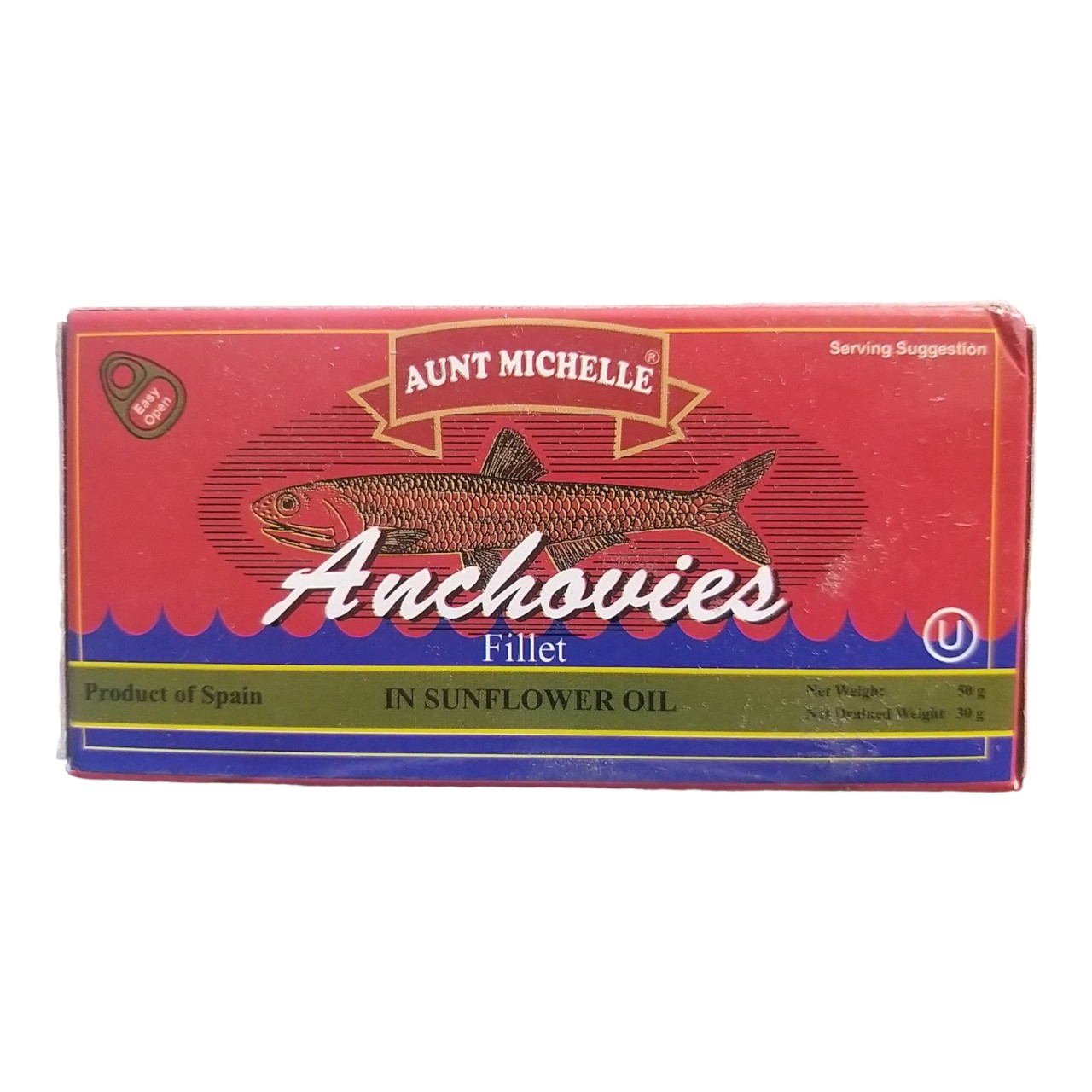 Cá anchovy phi lê ngâm dầu hiệu am fillet in oil - xuất xứ tây ban nha 50g