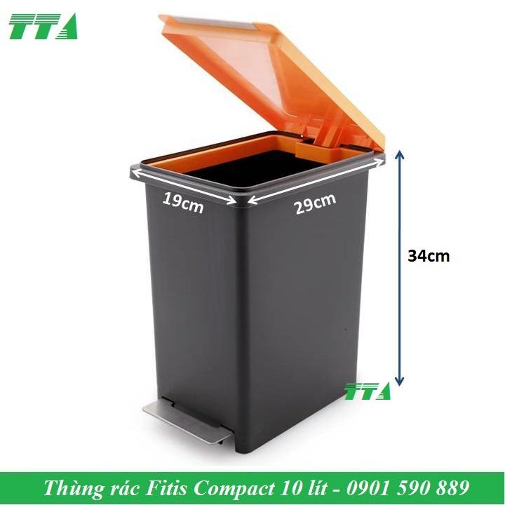 Thùng rác nhựa fitis vuông đạp chân 10 lít pps1- 905