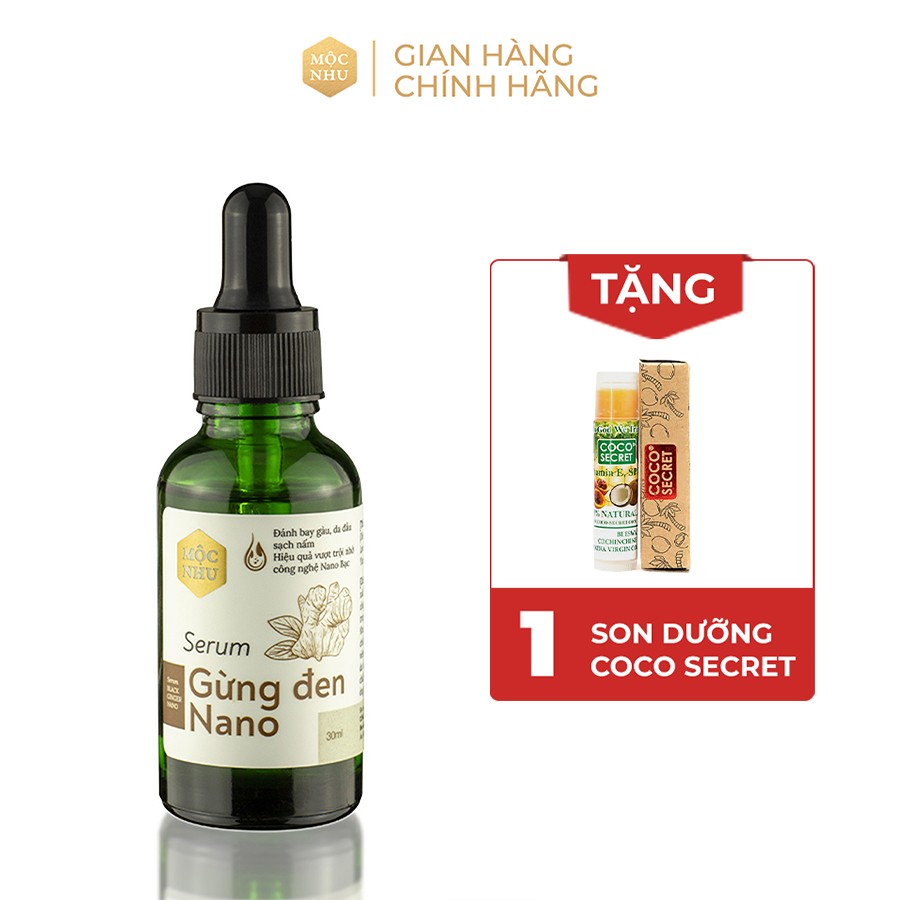 Serum Gừng Đen Nano Mộc Nhu 30ml- Dứt Điểm Gàu Ngứa, Nấm Da Đầu