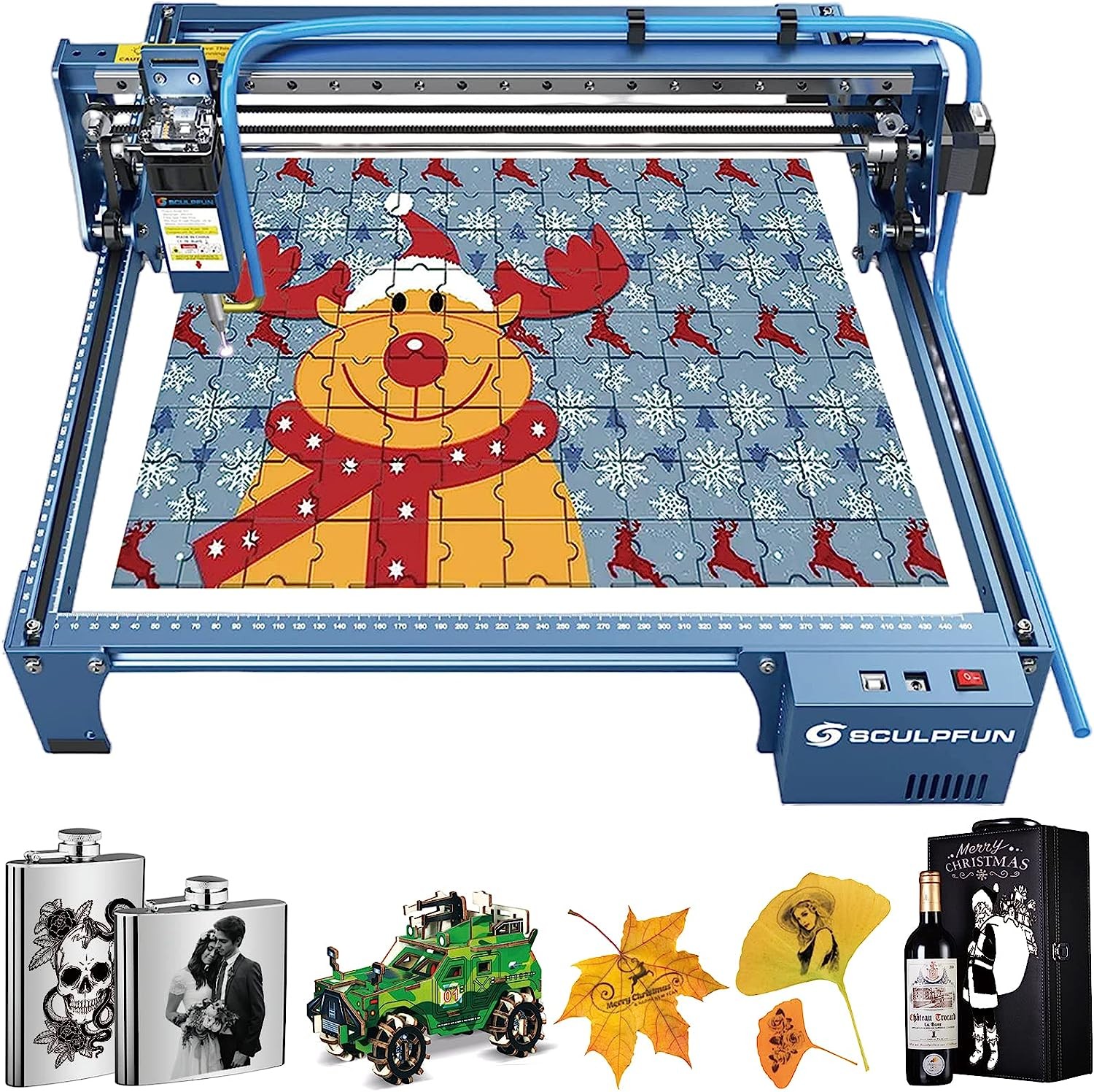Sculpfun s10 máy khắc laser mini 10w laser khắc gỗ, thép không gỉ, gốm sứ,dưa hấu,dừa nhựa hướng dẫn 1 kèm 1