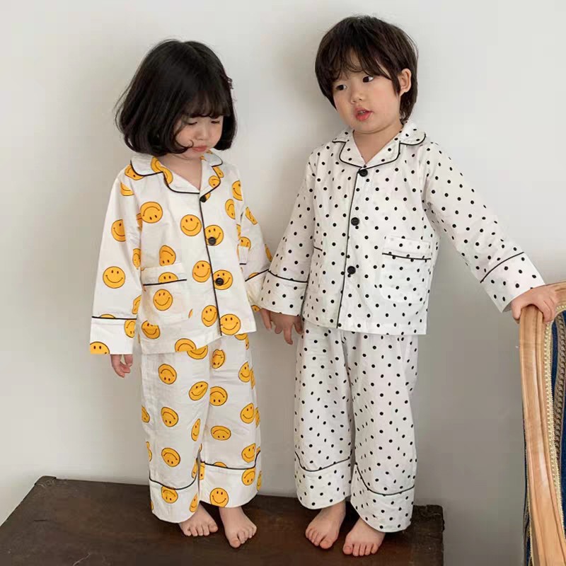 Đồ bộ bé trai và đồ bộ bé gái quần áo dài tay pijama qate801 tb70