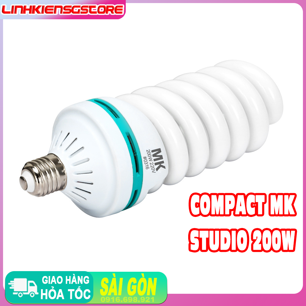 Bóng đèn compact highlight MK 200W / 5500K hỗ trợ quay phim , chụp ảnh studio chống chói ,tiết kiệm