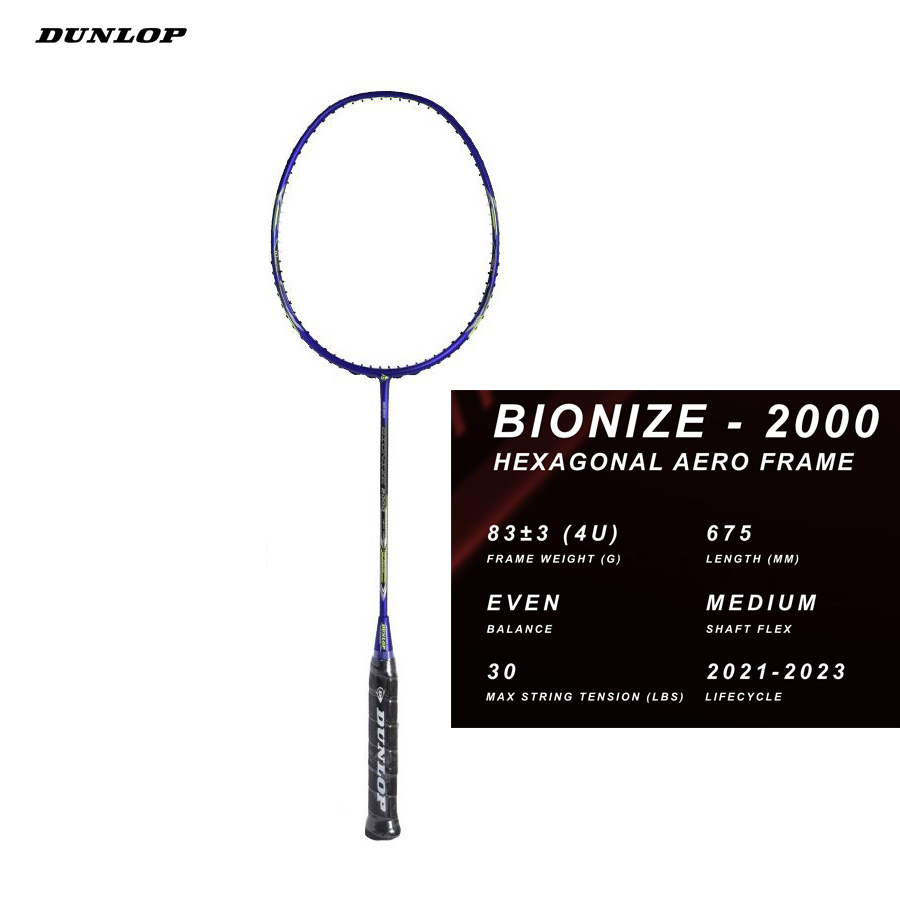 Vợt cầu lông Dunlop Dunlop Bionize 2000 G6 - vợt cân bằng - hàng nhập khẩu chính hãng - tặng kèm cuốn cán, bao đựng vợt