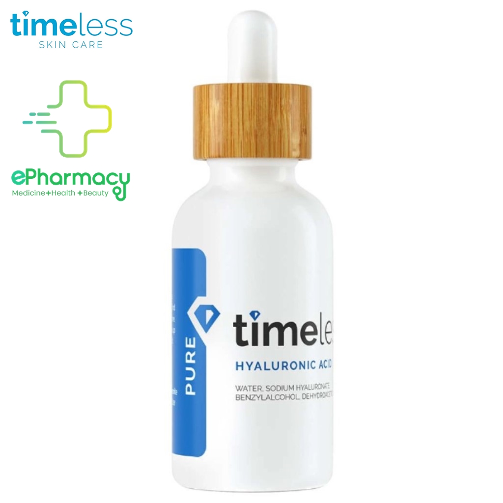 Serum Timeless Hyaluronic Acid 100% Pure Tinh chất cấp nước, cấp ẩm, mờ nếp nhăn 30ml