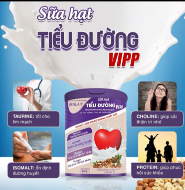 Sữa hạt tiểu đường VIPP dùng cho người tiểu đường, tiền tiểu đường.