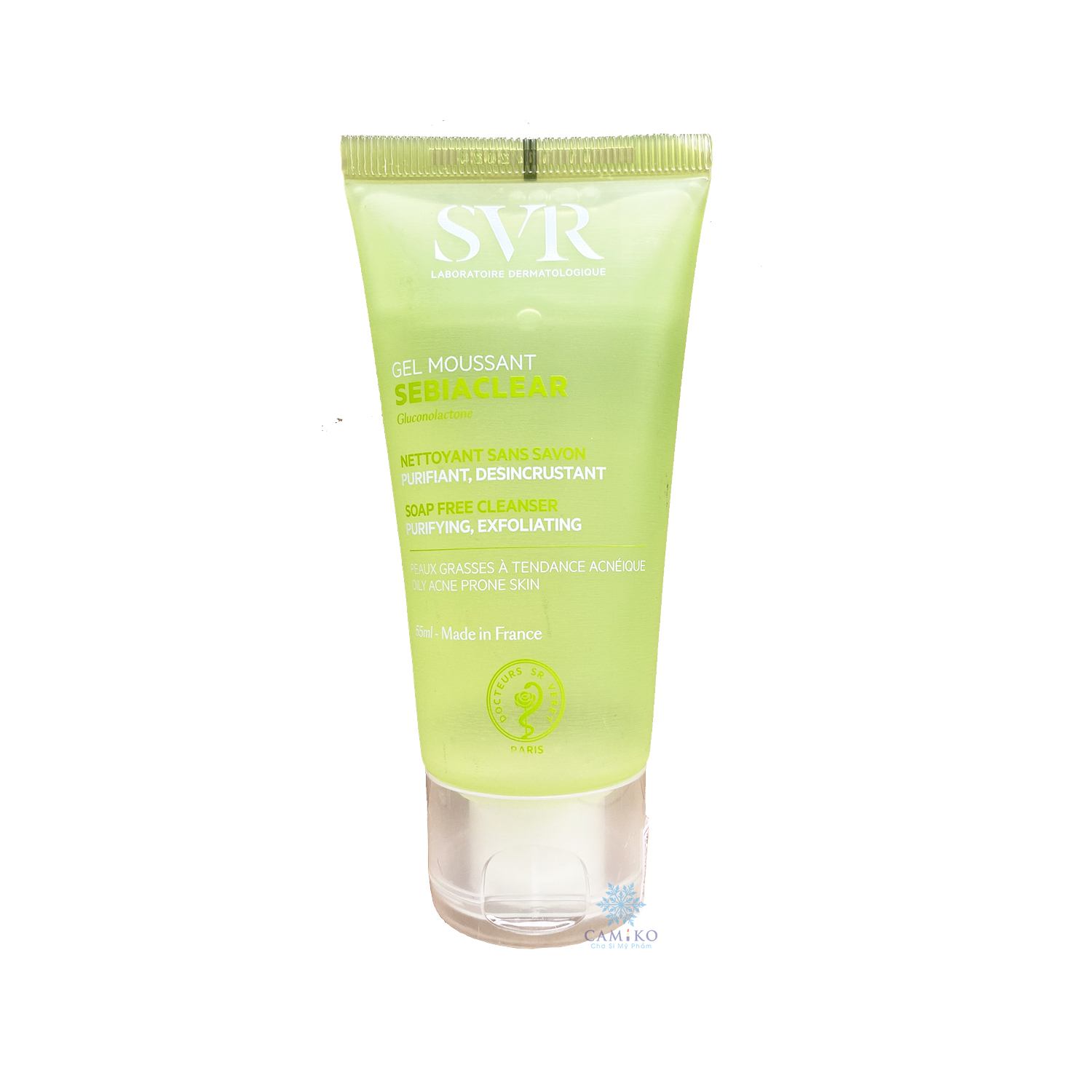 Gel rửa mặt làm sạch và loại bỏ tế bào chết không xà phòng SVR Sebiaclear Gel Moussant 55ml