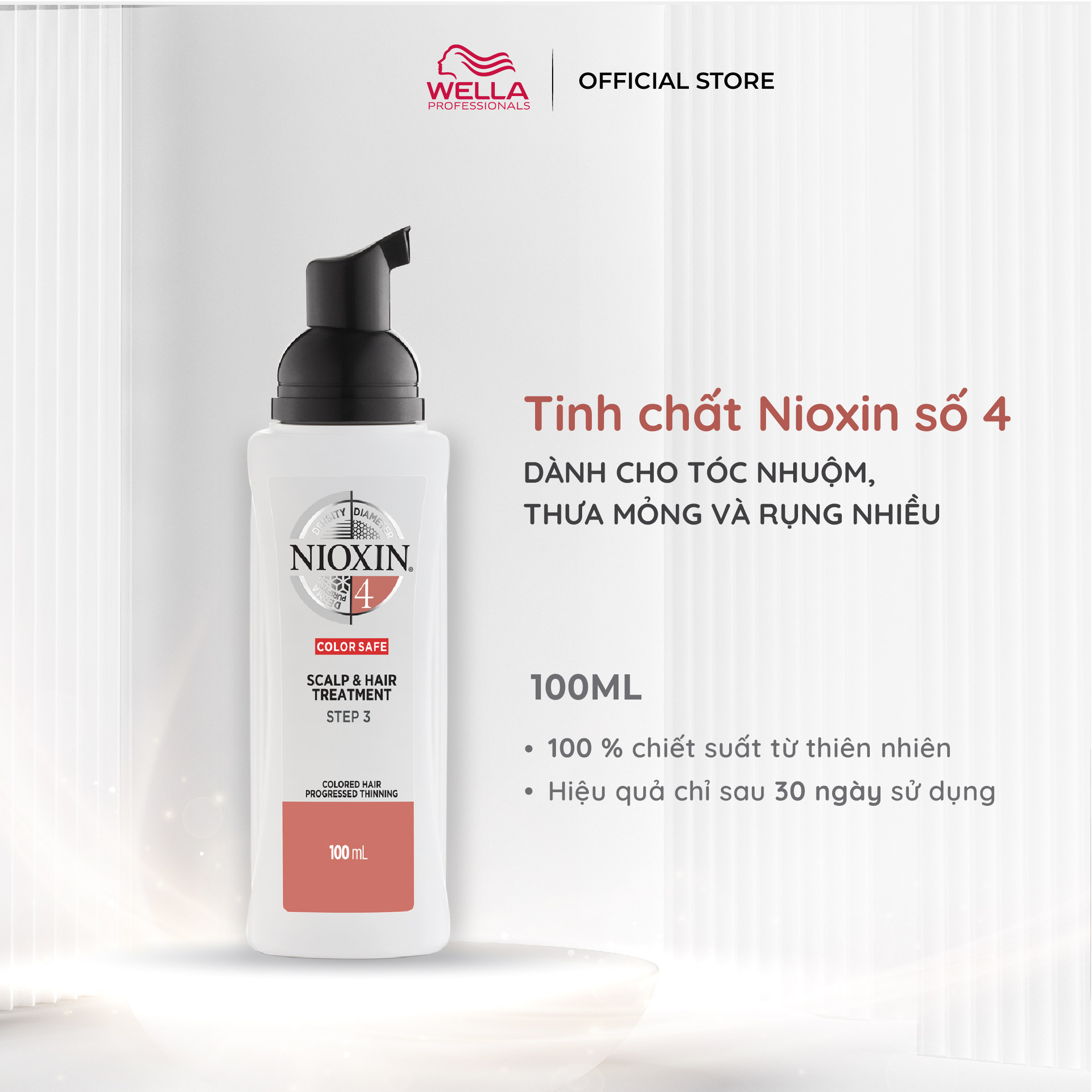 Tinh Chất Nioxin 4 Dành Cho Tóc Nhuộm, Thưa Mỏng Và Rụng Nhiều Trong Thời Gian Dài Scalp & Hair Treatment 100ml