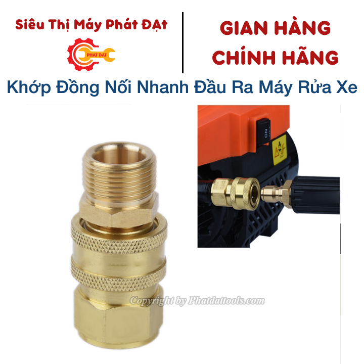 Khớp Đồng Nối Nhanh Dây Áp Lực Máy Rửa Xe Dùng - Khớp Nối Nhanh Đầu Ra Máy Rửa Xe
