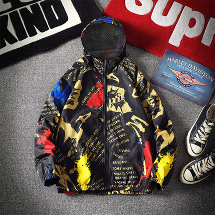 Áo khoác dù lót lưới in họa tiết thời trang SITAKI cao cấp AKD39