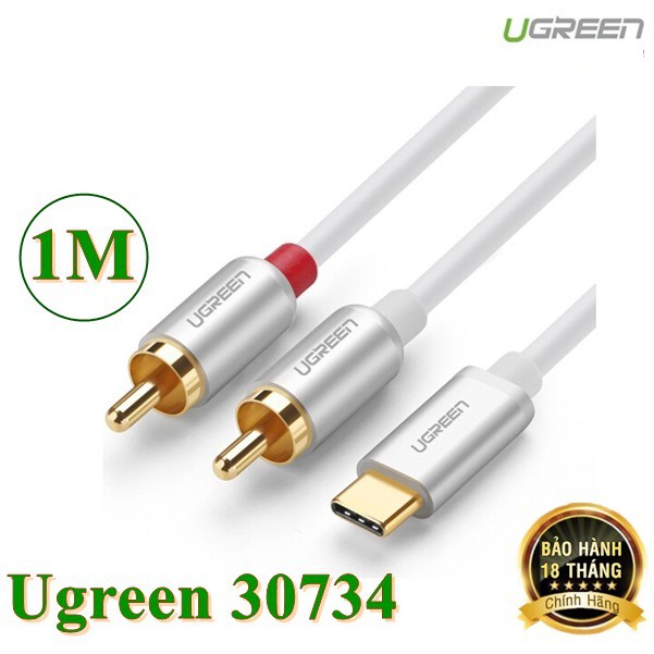 Cáp usb type c to av 2 hoa sen dài 1m ugreen 30734