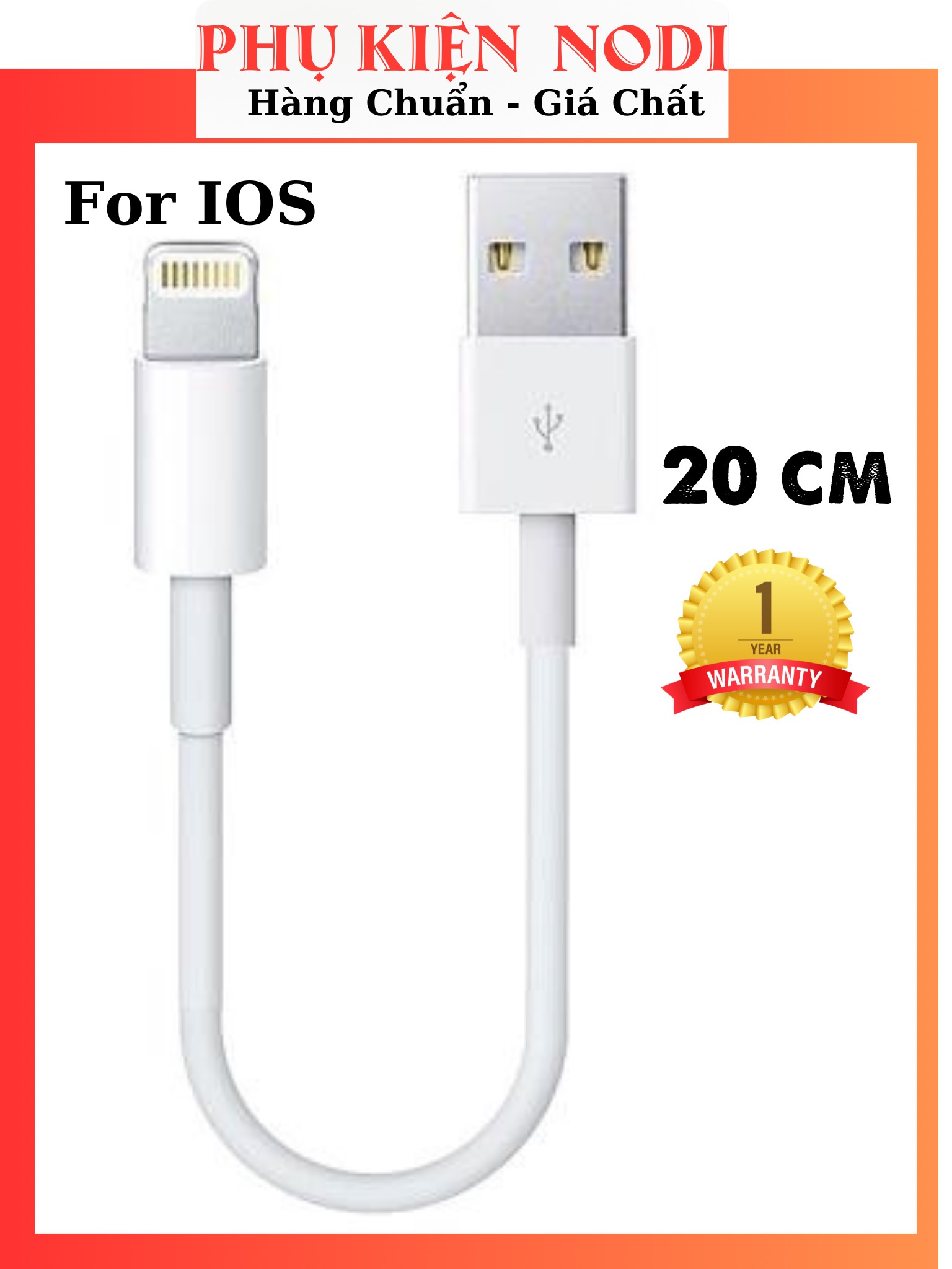 Dây sạc iphone ngắn cáp sạc iphone chuyên dụng dành cho sạc dự phòng dock sạc 20cm