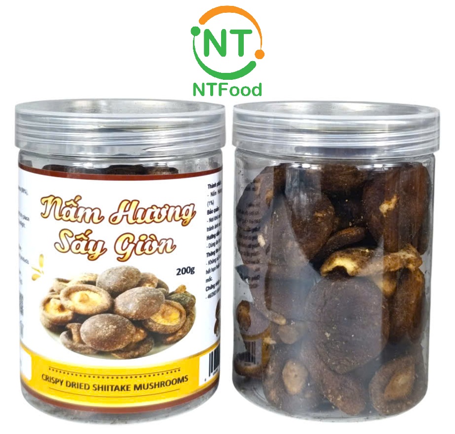 Nấm Hương Sấy Giòn NTFood hũ 200Gr - Nhất Tín Food