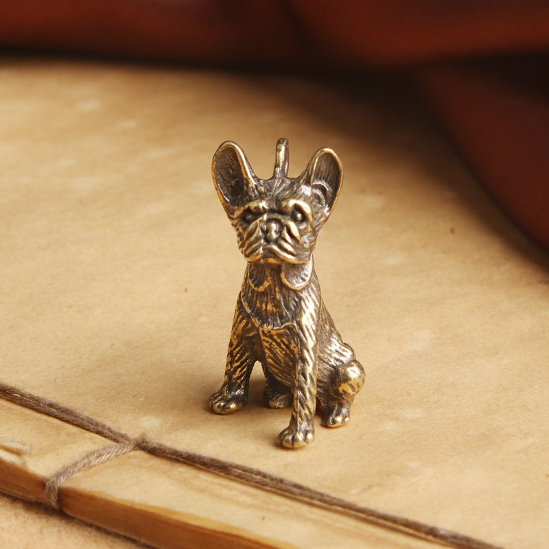 Tượng Phong Thủy Hình Chó Mặt Xệ (Kích Thước: 3.3cm x 1.4cm)