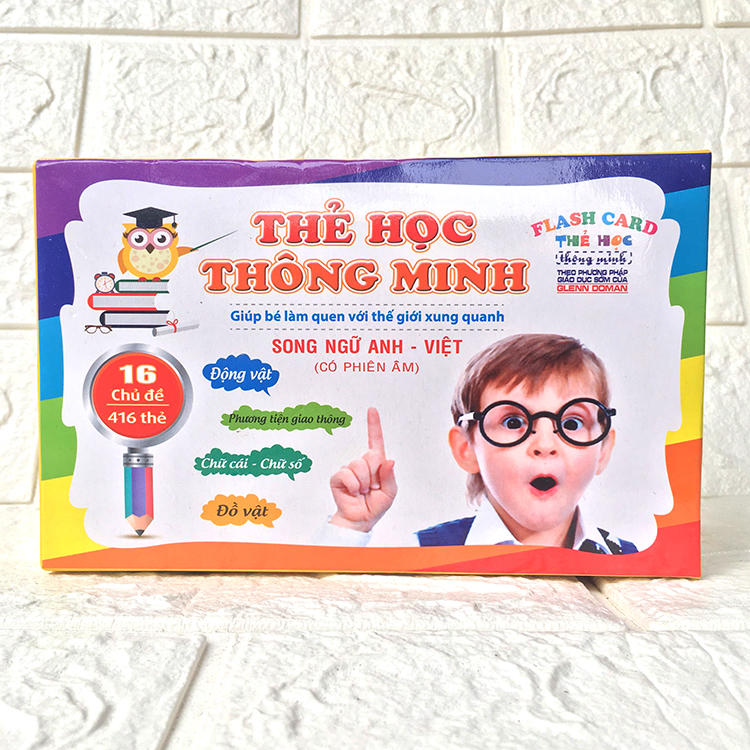 Thẻ học thông minh Song ngữ Anh-Việt 16 chủ đề 416 thẻ