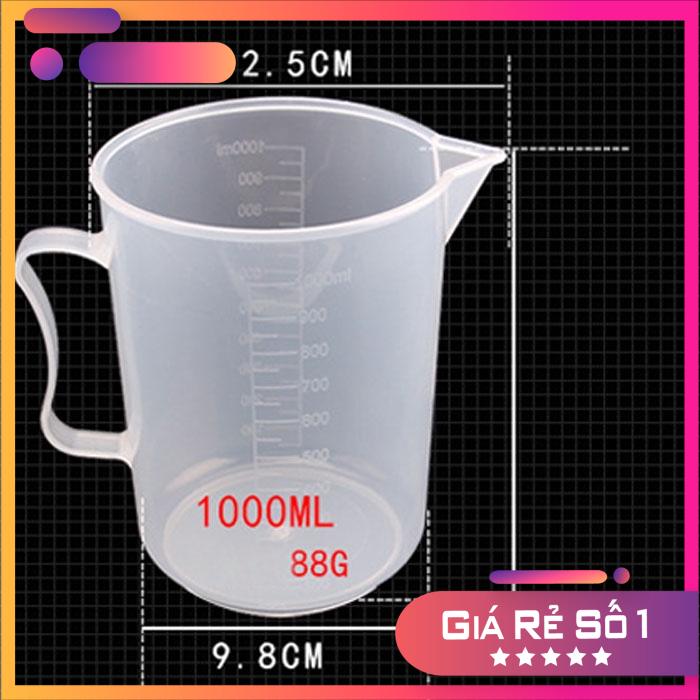 Thay nhớt xe máy cần dụng cụ gì? Dụng cụ đo lường dung dịch loại 1000ml, Ca đong có chia vạch loại 1000ml sử dụng đong thể tích dầu nhớt-đong nước.