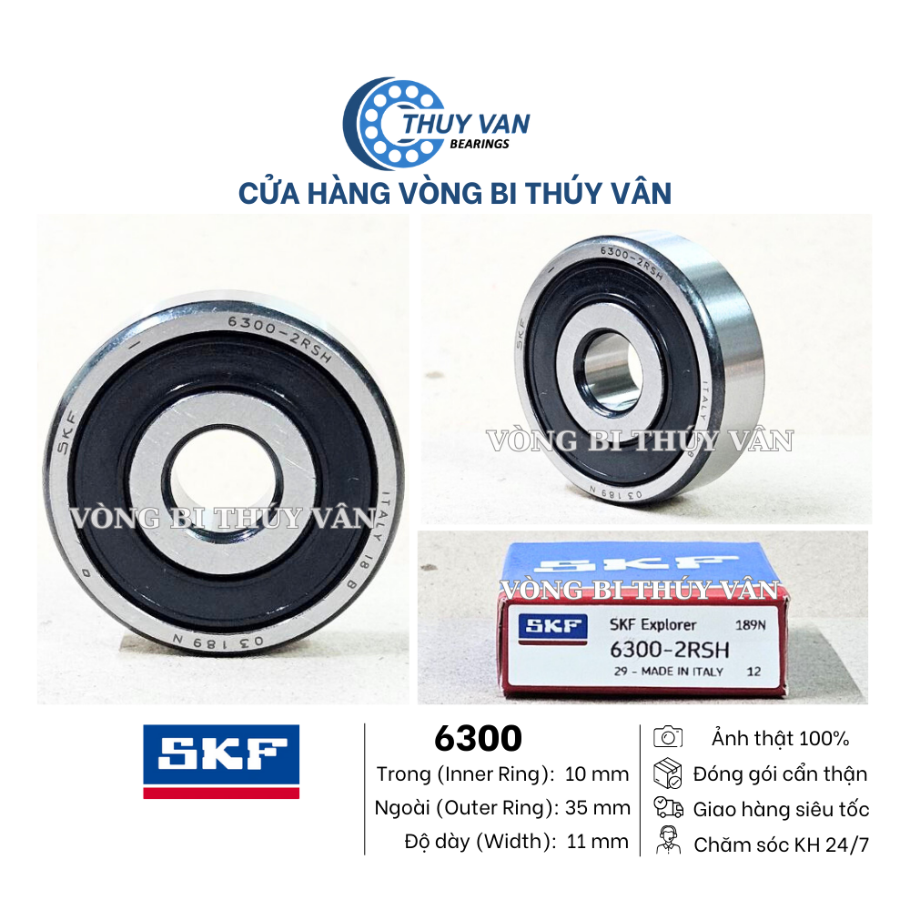Vòng bi bạc đạn hạt tròn, cầu 6300 6301 6302 6303 6304 6305 6306 6307 6308 6309 6310 6311 6312 6313 6314  hãng SKF