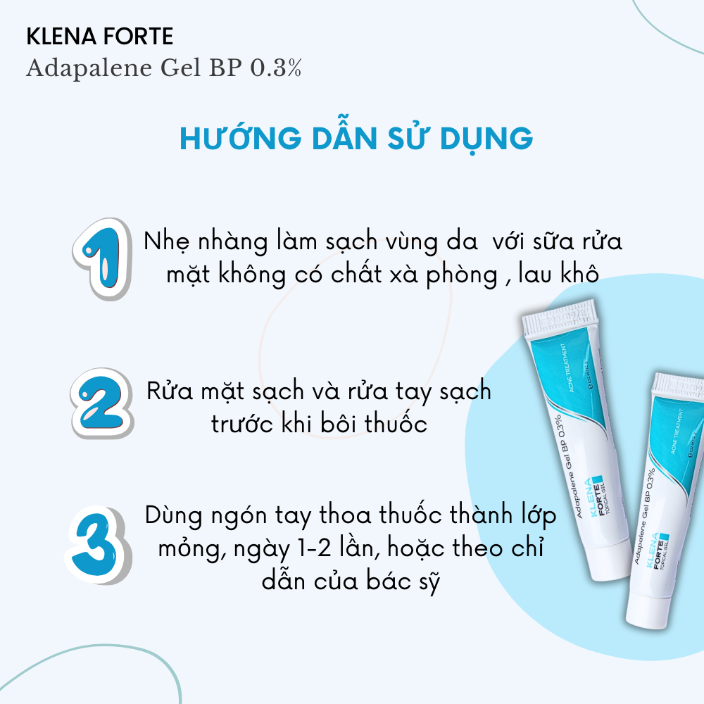 Gel giảm mụn klena forte - adapalene 0,3% 15g