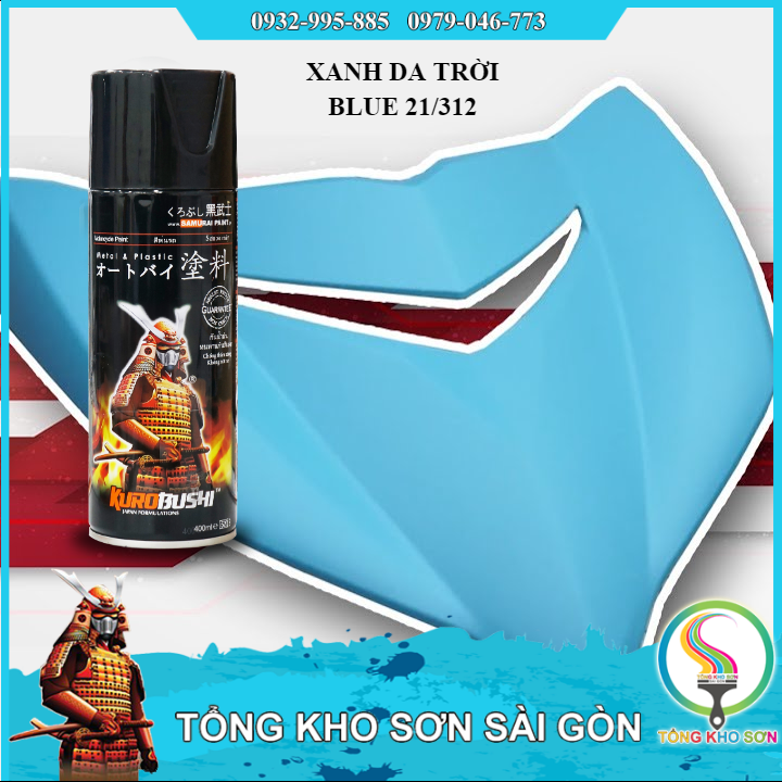 Bình xịt sơn Samurai màu xanh da trời 312