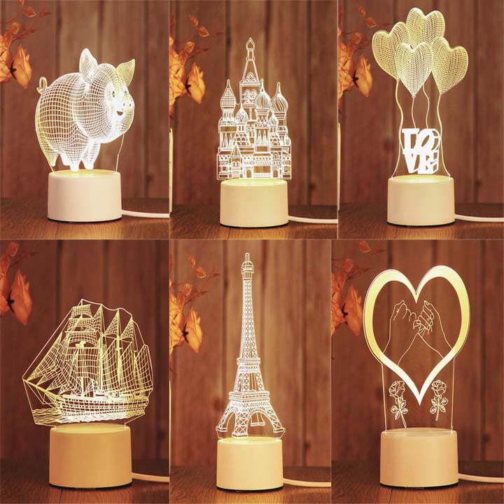 đèn trang trí - đèn để bàn kiêm thay thế đèn ngủ - hình 3d - tặng quà cho người thân bạn bè cực ý nghĩa